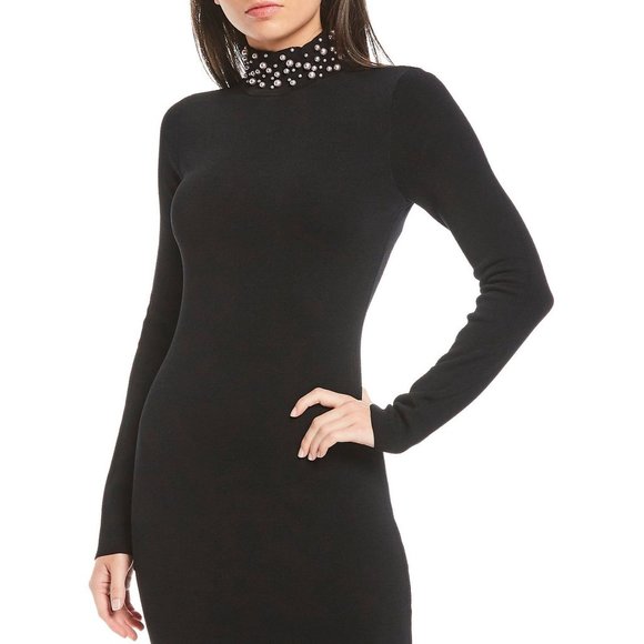Eliza J Dresses & Skirts - ELIZA J • Pearl Mock Neck Fit & Flare Dress